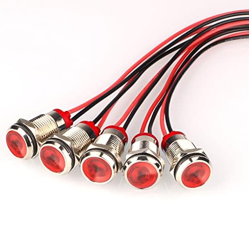 Gebildet 5pcs Flash 82 veces/minuto Rojo 12mm AC/DC 12-24V Intermitente LED Indicador de Metal Lámpara de Señal Impermeable con Cable, Luz Roja Intermitente para Advertencia e Indicación | Ya disponible en tu tienda friki favorita! En mundofriki.es! Gebildet 5pcs Flash 82 veces/minuto Rojo 12mm AC/DC 12-24V Intermitente LED Indicador de Metal Lámpara de Señal Impermeable con Cable, Luz Roja Intermitente para Advertencia e Indicación | Ya disponible en tu tienda friki favorita! En mundofriki.es!