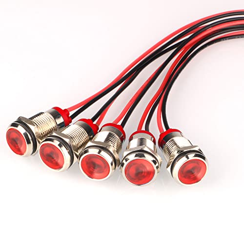 Gebildet 5pcs Flash 82 veces/minuto Rojo 12mm AC/DC 12-24V
