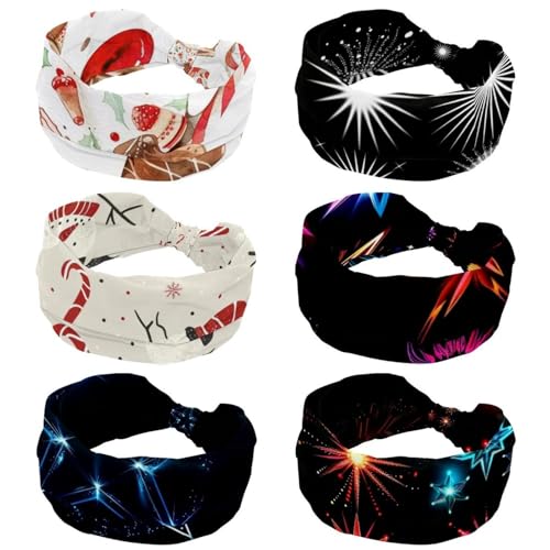 Bandeaux pour femme étoiles de Noël lot de 6 accessoires cheveux de fête et hiver