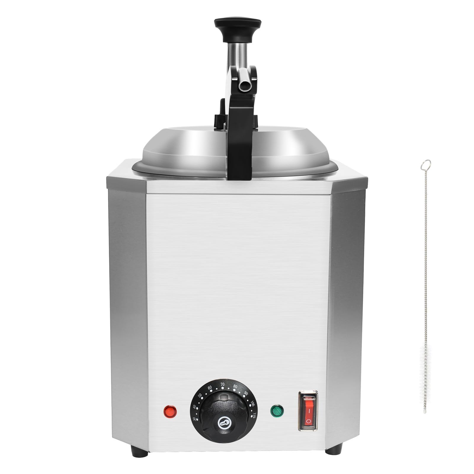 Dispenser di formaggio con pompa, 2,4 Qt Hot Fudge Warmer, riscaldatore commerciale per salse alimentari, temperatura regolabile 30-110 ℃ per riscaldare varie salse