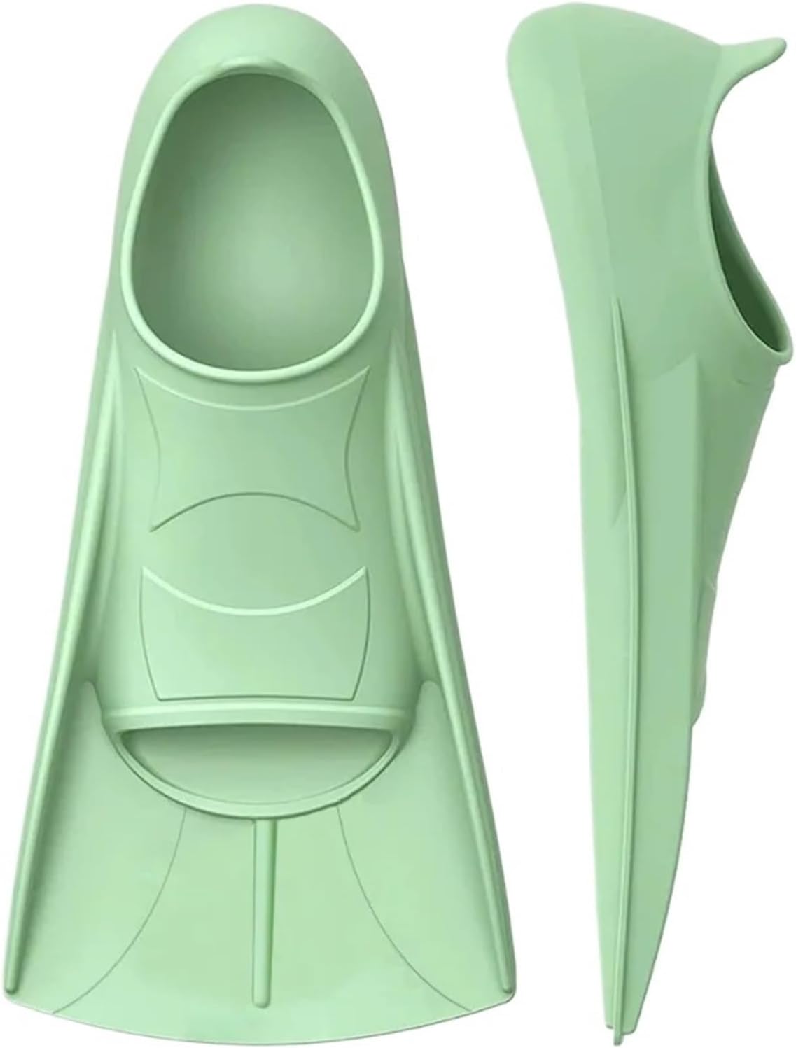 Training Fins Snorkel Fins Swim Flippers Short Diving Shoes Adult Children Flippers(Green,L)