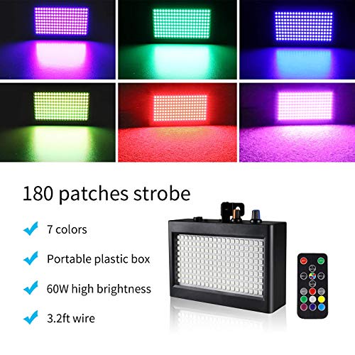 Ecostrobe Stage Strobe Light, 180 Led Super Bright Flash Stage Lighting, Sound Activated And Speed Control White Strobe Light, Flash Party Lighting For Wedding, Xmas, Birthday, Club, Dj (180 Led) #TOP3