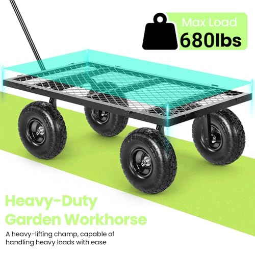Steel Garden Cart with Removable Sides