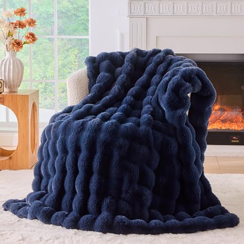 BENVWE Fluffy Faux Fur Throw Blanket for Couch...