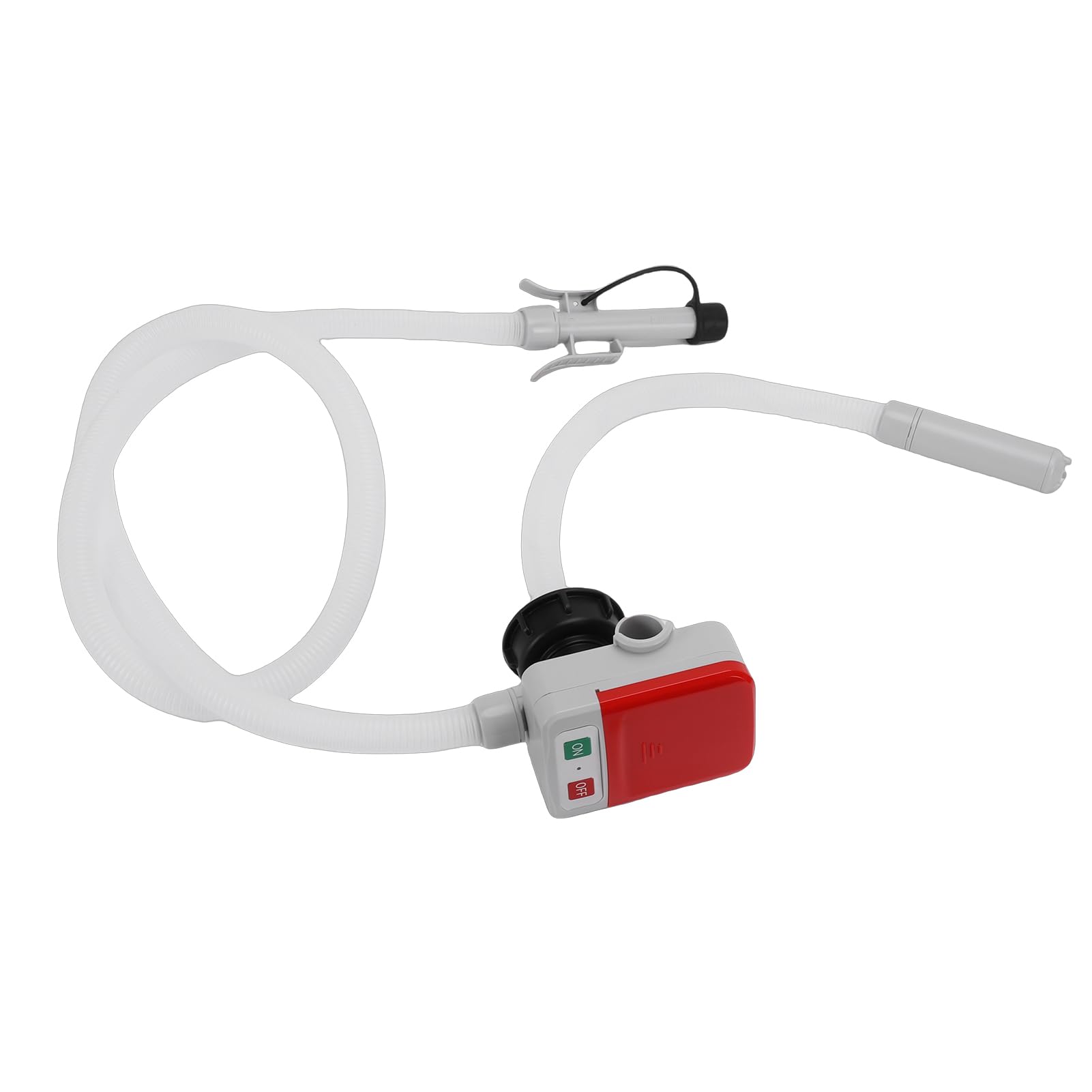 Walfront Elektryczna Pompa do Transferu Paliwa z Czujnikiem Automatycznego Zatrzymania 3,2 GPM, 51-calowy wąż, 4 Adaptery, do Benzyny i Nafty, Przenośna, Zasilana Bateryjnie i Przez USB