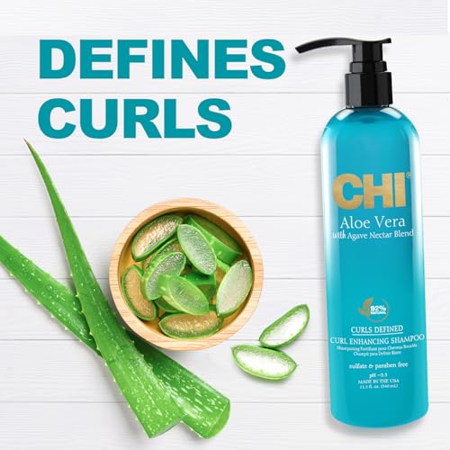 CHI Aloe Vera Curl Enhancing Shampoo, 11.5 Oz - image 3