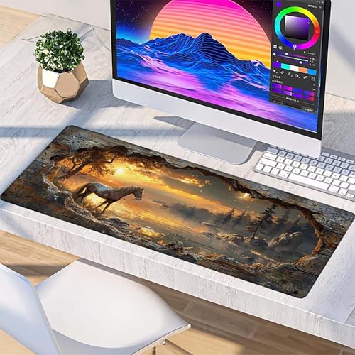 Tapis de souris XXL grand format antidérapant avec surface de précision orange gaming - 3
