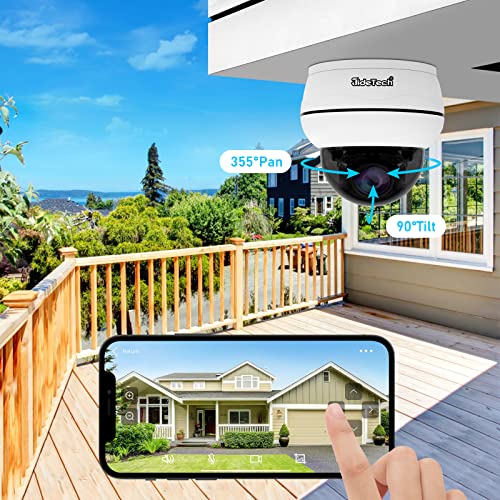 Jidetech Outdoor 4K Ptz Poe Camera, 8Mp Ip Dome Camera With 5X Optical Zoom, Ir Night Vision Human/Motion Detection, Built In 2-Way Audio #TOP1