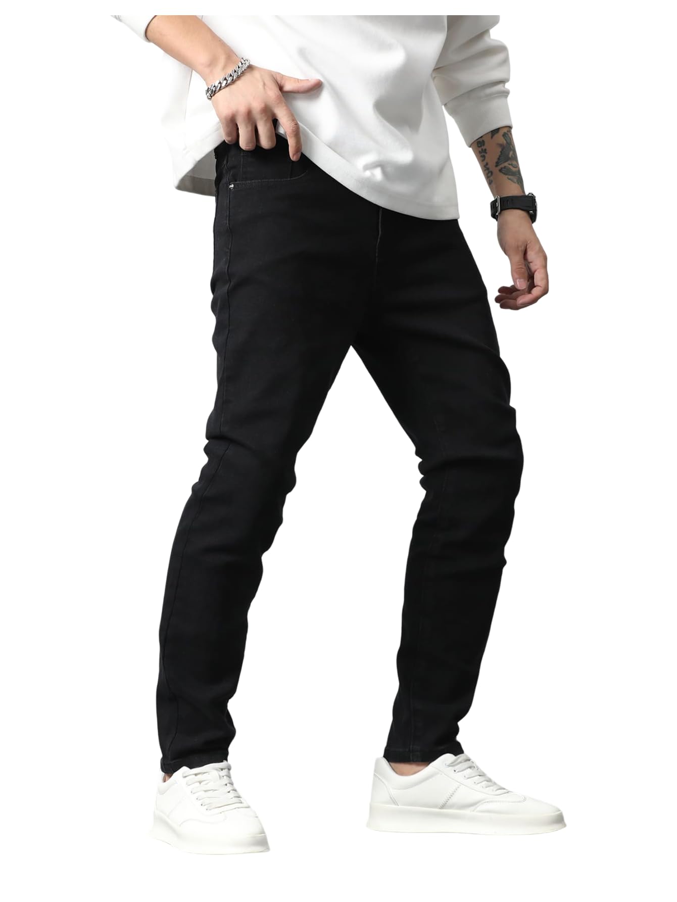 SOLY HUX Mens Skinny Jeans Slim Fit Stretch Casual Classic Denim Pants with Pockets