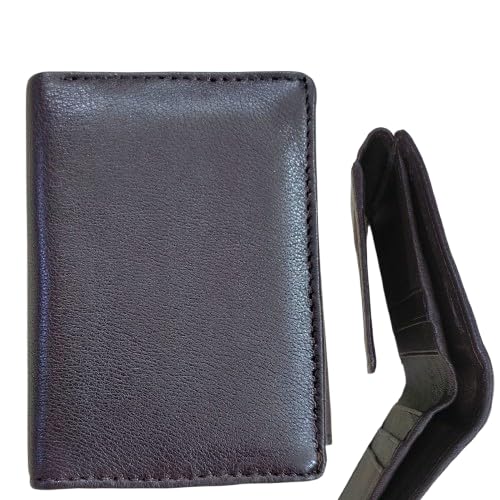 Premium Genuine Leather Wallet for Men RFID Blocking Bi Fold Wallet with Coin Pocket (Black)-picture-13