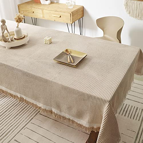 Table de chevet japonaise protégée par une nappe jaune en lin - 4