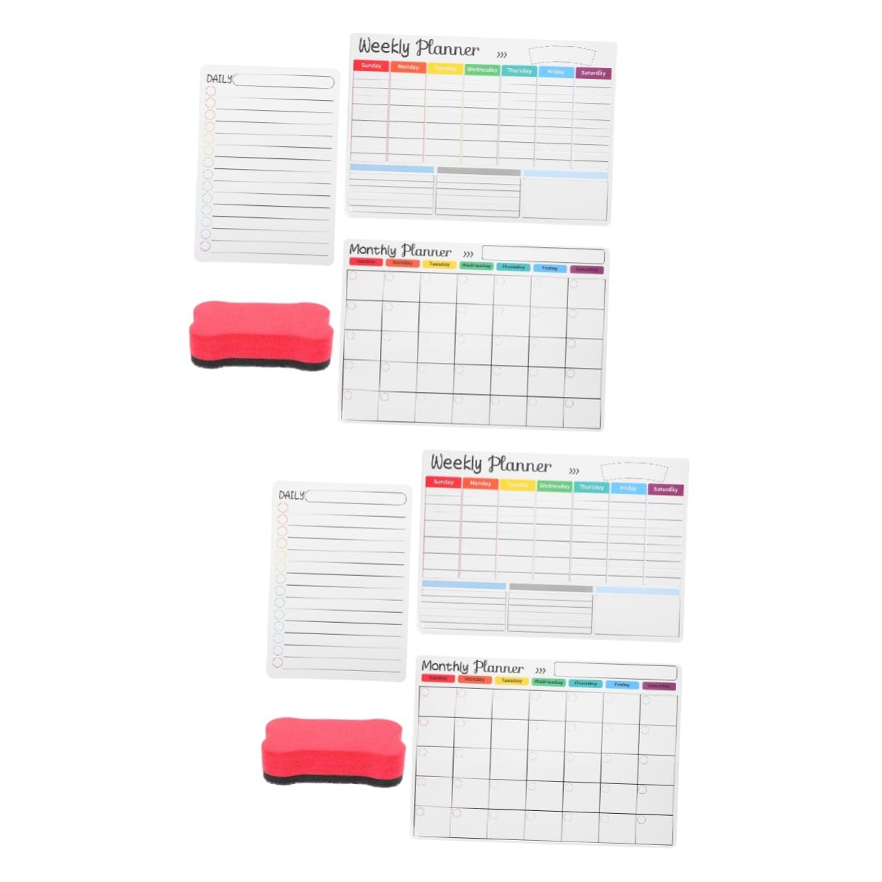 2sets Lavagna Magnetica Cancellabile Per Frigorifero Planner Settimanale e Mensile Organizzatore Di Appunti Lavagna Da Scrivania Facile Da Pulire e Riutilizzabile Con Accessori