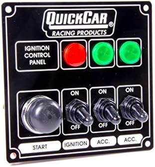 Quickcar Racing Products 50-825 Ignition Panel Black W/2 ACC. & Lights