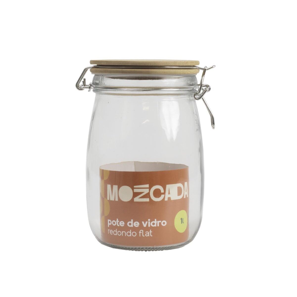 Mozcada - Pote de Vidro 1L com Tampa de Bambu e Trava | Amazon.com.br