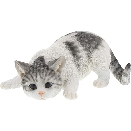 Amazon Co Jp 紅石 オブジェ べニーズキャット サバ白 獲物を狙う Qy 115 ホーム キッチン