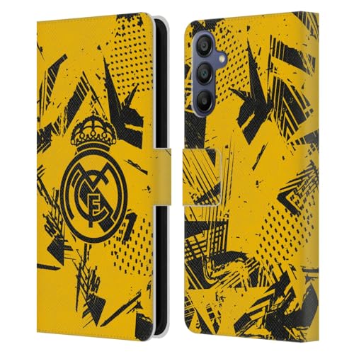 Étui Real Madrid Galaxy A15 Jaune Urbain en cuir Head Case Designs