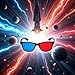 4 Pcs Red and Blue 3D Glasses Universal TV Movie Dimensional Video Frame 3D Glasses DVD Game Glass 3D Style Glasses for 3D Movies Games,3D Viewing Glasses