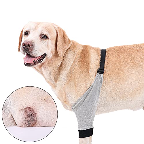 Image of HDKUW Dog Elbow Protector for Calluses, Recovery Suit for Front Legs, Cone Collar Alternative to Stop Licking Wounds, Cover Sleeve for Small Medium Large Dogs (L)
