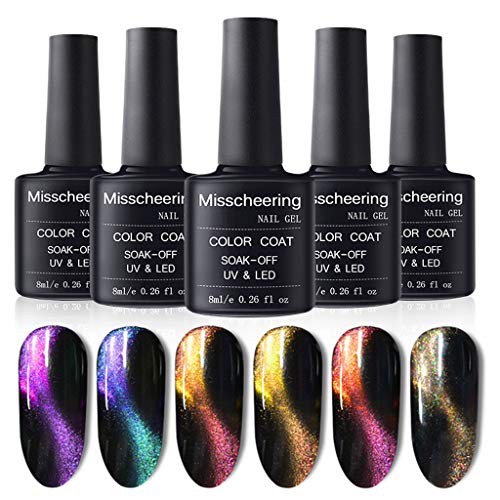 Schnelltrocknender Nagellack, 5D Glänzend und poliert Nail Gel Magnet Magic Cat Eye Gel Nail Art Soak Off, Gel UV LED…