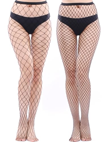 Women's High Waisted Fishnet Tights -Comfortable Sheer Mesh Pantyhose