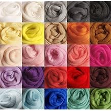 DOD-Life 36 Colors Merino Wool Fibre Roving for Needle Felting Hand Spinning BIN,3g/Color, Total 108g