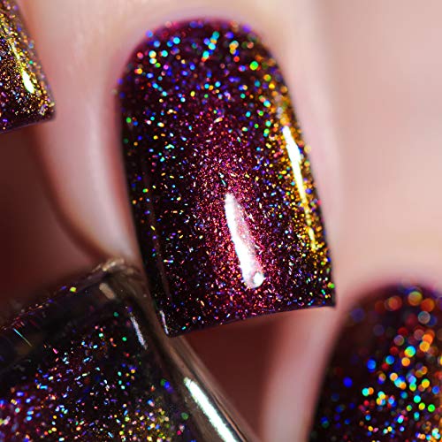 Image of ILNP Bardot - Deep Mahogany Red Holographic Nail Polish