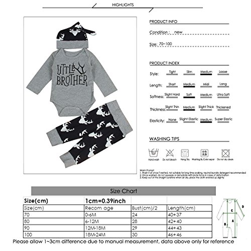 Pasgeboren Baby Boy Matching Outfits Big Brother Little Brother Herten Romper - Image 8