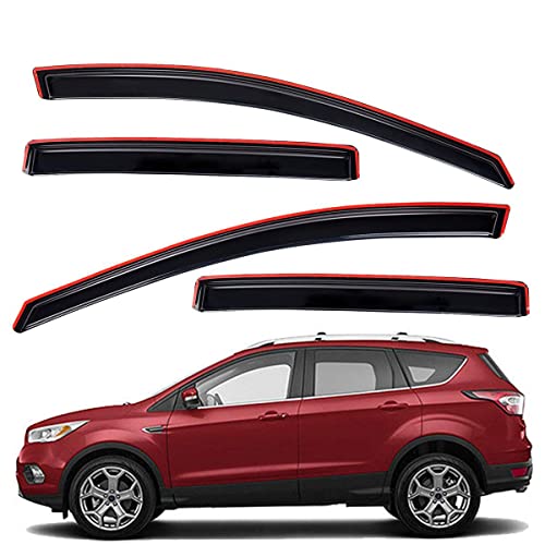 Lightronic Wv194383 In-Channel Side Window Visor Deflector Rain Guard, Dark Smoke Shatterproof, 4-Pieces Set For 2013-2019 Ford Escape #TOP2