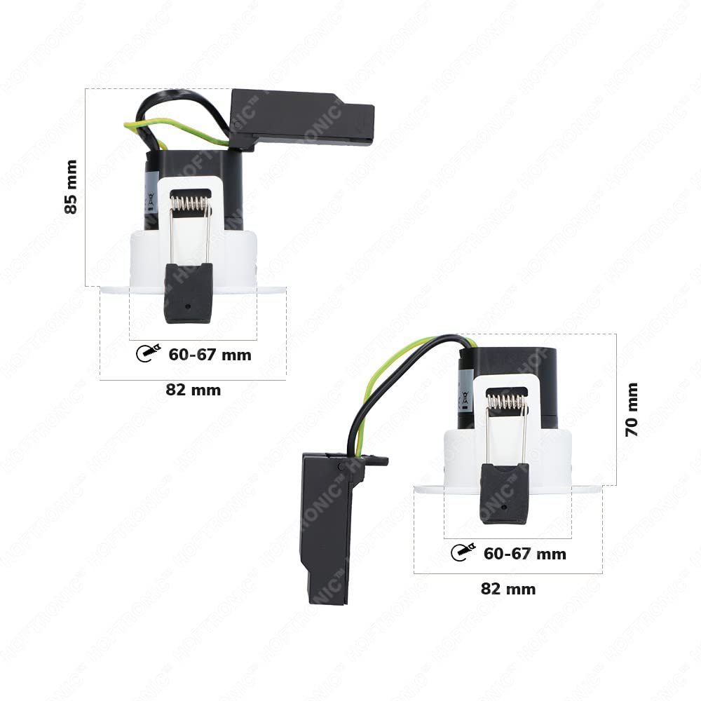 HOFTRONIC - Malta - 6er LED Einbaustrahler Weiß - 5W 2700K Warmweiß - IP44 Wasserdicht - Schwenkbar, Dimmbar - Deckenstrahler für innen, außen und Badezimmer - 5 Jahre Garantie