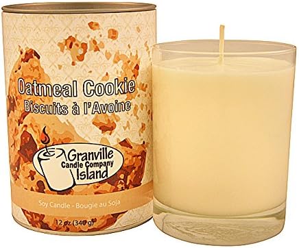 Granville Island Candle Company Natural Soy Candle, 12 oz, Oatmeal Cookie