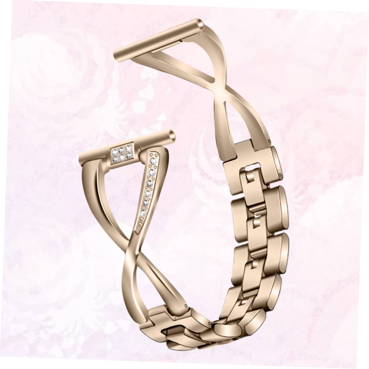 Correa De Pulsera Dorada Correa De Reloj De Incrustaciones De Gemas De Imitación Compatible Relojes Inteligentes Para Diario o Deportivo