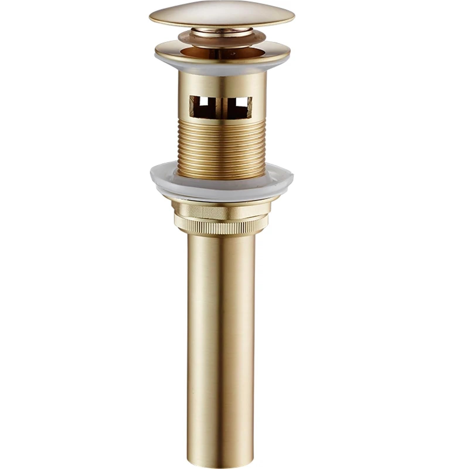 Rtbvghjik Brushed Gold 2 Brushed Gold/Gold/Rose Gold/Black Brass Bathroom Basin Waste Pop Up Drain Vessel Sink Strainer Bath Accessories For Bathroom Sinks(Brushed Gold 2)