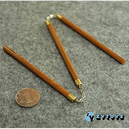Amazon Artcreator Bm Zy Toys 1 6サイズフィギュア用 三節棍ヌンチャク 茶色 木目 フィギュア ドール 通販