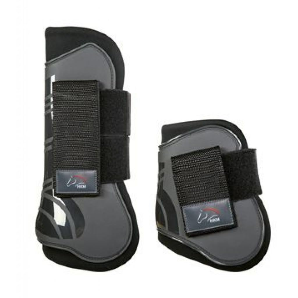 HKM Genoa 91999591.0643 Jumping Boots and Fetlock Caps Set of 4 Grey/Black