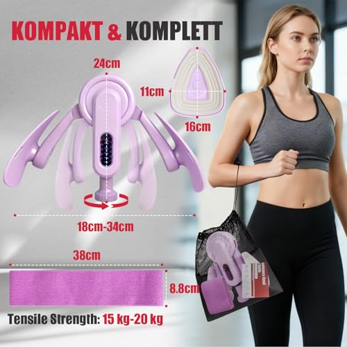 Oberschenkeltrainer, 10-100 lbs Beintrainer für Zuhause mit Widerstandsbändern & Trainingsposter, Multifunktionaler Beckenbodentrainer für Frauen & Männer, Adduktoren & Abduktoren Trainingsgerät