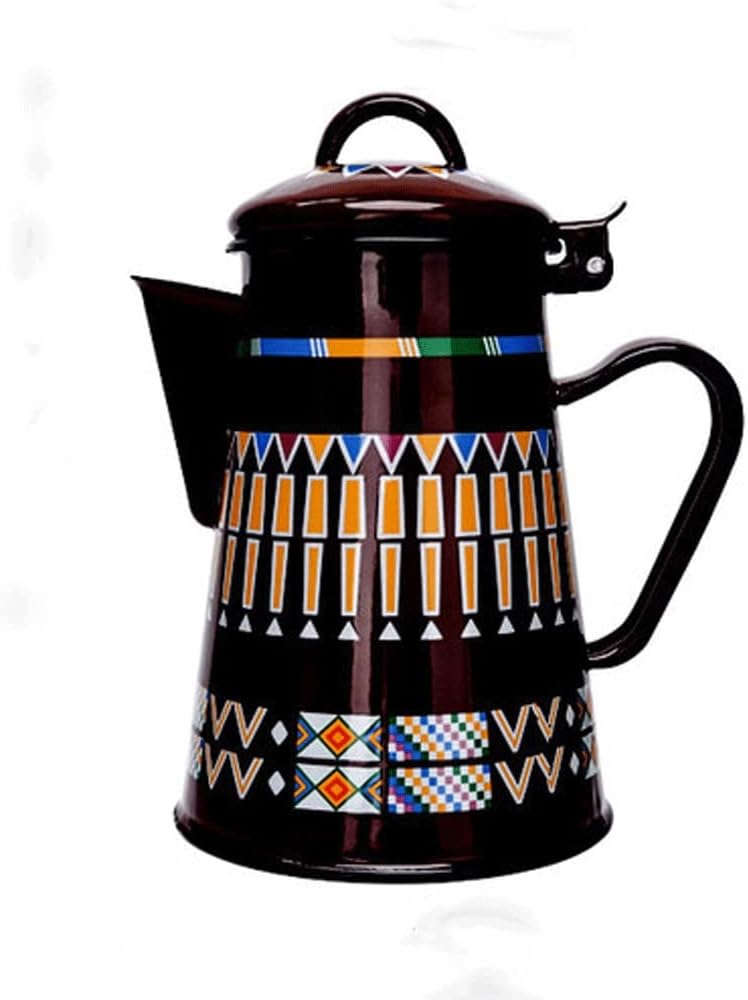 Coffee Teapot Enamel Fine-drip Drip Kettle Coffee Pot Induction Cooker Gas General Wedding Kitchen Supplies (Color : Black, Size : One Size) (Black One Size)