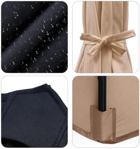Offset Patio Umbrella Replacement Canopy, Water Resistant UV Protection Can - 4
