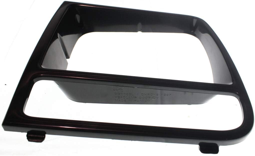 KarParts360 For Jeep Cherokee 1998 1999 2000 2001 Headlight Bezel Passenger Side | Gloss Black | Limited/Classic Models | Replacement For CH2513156 | 5EM72SW1