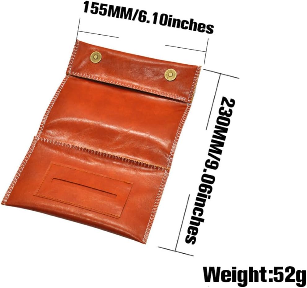 Pu Leather Cigarette Storage Pouch Triple-fold Smoking Bag with Zipper Pocket for Outdoor Use Soft Touch Light Brown for Men and Women image 2