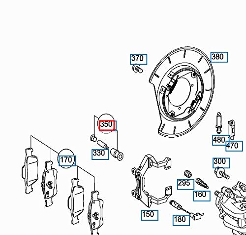 GTV INVESTMENTS MB ML W164 Calliper Hardware Kit A0004200076