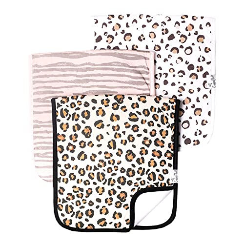 Image of Copper Pearl Premium Baby Burp Cloths - 3-Pack Large Cotton Burp Cloths, Extra Soft Spit Up Rags with 3 Absorbent Layers, Perfect for Baby Boy and Baby Girl Gifts (21" x 10" Size, Zara Set)