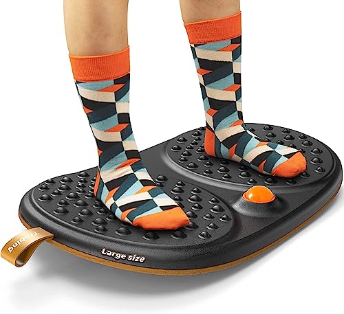 Image of Trobing Standing Desk Mat Balance Board with Rollerball, Wooden Wobble Anti Fatigue Mat Balance Board for Standing Desk, Home Office Non-Slip Comfort Floor Mat to Relieve Foot, Knee, and Back Pain