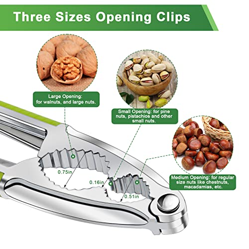 4 Pcs Walnut Cracker Tools, Windspeed Nut Crackers Three Opening Clips Nut Shell Openers Tools For Seafood Cracker, Lobster Crab Non-Slip Handle Shell Cracker With 2 Pcs Picks #TOP2