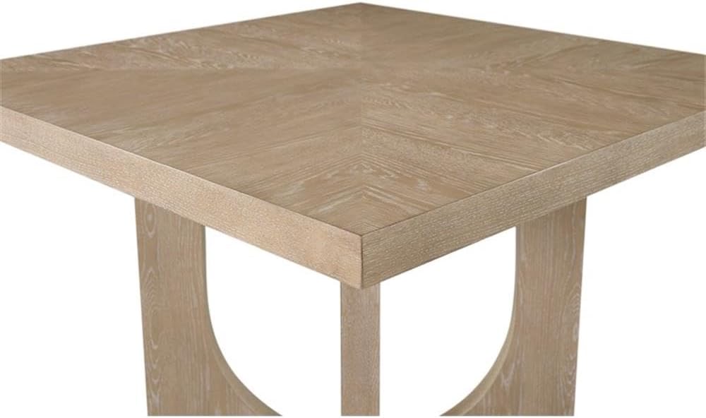 Pemberly Row Wood Counter Height Dining Table, Light Brown Finish, 48'' Square Table Top, Solid Wood Frame, Modern U-Shaped Leg Base, Compact Design for Kitchen or Dining Room