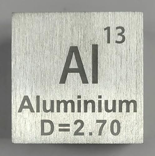 Image of 1.5 inch 38.1mm Aluminium Metal Cube Al up to 99.9% Pure Periodic Table Element Engraved Density Collection Science Education Display Block Cube + Acrylic Case Box - 1PC