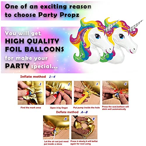 Image of Party Propz 50 Pcs Unicorn Theme Birthday Decoration Kit - Unicorn Birthday Decoration for Girls, Decorations Kit For birthday Girls, Kids birthdays decorations Item with Balloons & Banner