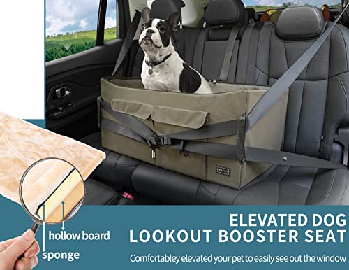 Petsfit Dog Booster Seat For 2 Small Dogs Or Medium Dog Up To 45 Lb, Large Dog Car Seat With 2 Big Pockets For Cars, Trucks And Suvs (Large, Dark Brown) #TOP3