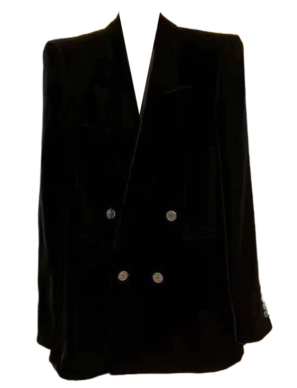 Womens Velvet Blazer Double Breasted Buttons Suit Coat for Christmas Banquet