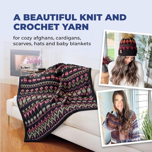 Image of Mary Maxim Prism Yarn, Acrylic Multicolor DK Yarn, 290 Yards, Morning Glory | Ombre Yarn, 3 Weight, Machine Wash, For Knitting and Crochet, Create Baby Items, Blankets, Afghans, Clothing Variegated Yarn