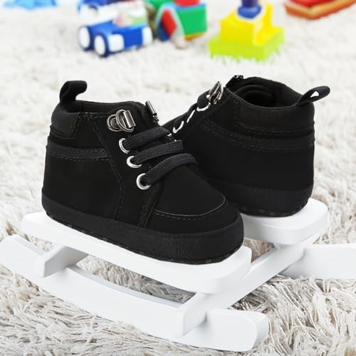 Image of CENCIRILY Baby Boys Girls High Top Sneakers Soft Soles Anti Skid Infant Ankle Shoes Toddler Prewalker First Walking Crib Shoes